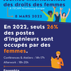 affiche Journée des droits des femmes : études et métier d’ingénieurE